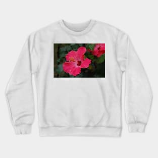 Pretty in Pink Hibiscus Flower Crewneck Sweatshirt